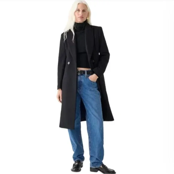 NWT JCREW Mirabelle Top Coat Womens 6 Black Italian Wool Cashmere BM546 NEW - Picture 2 of 16